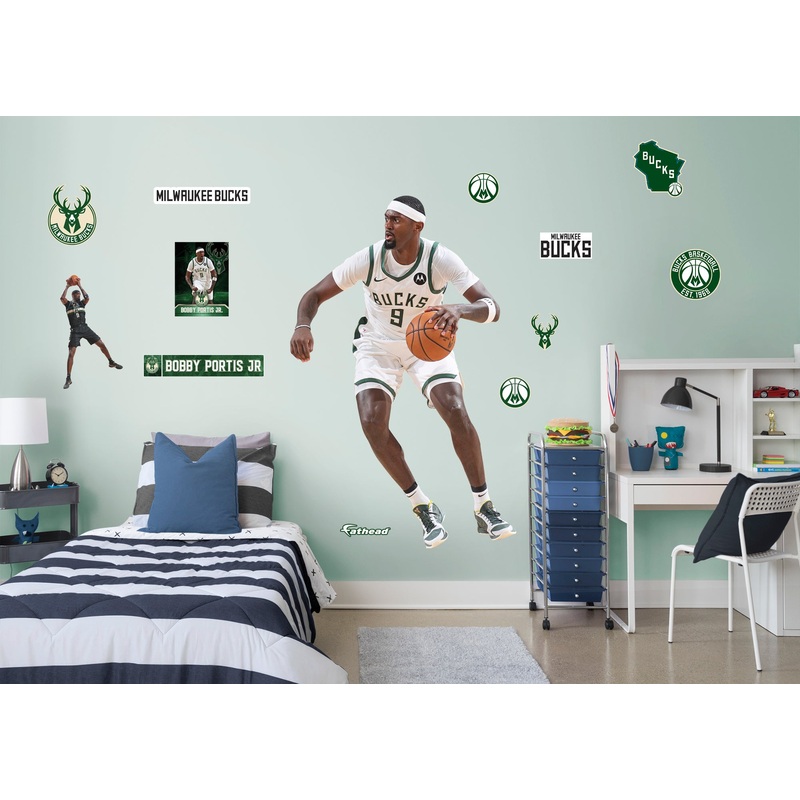 Bobby Portis Jr. – RealBig Collection – Official NBA – Milwaukee Bucks – Reusable Vinyl Wall Decals