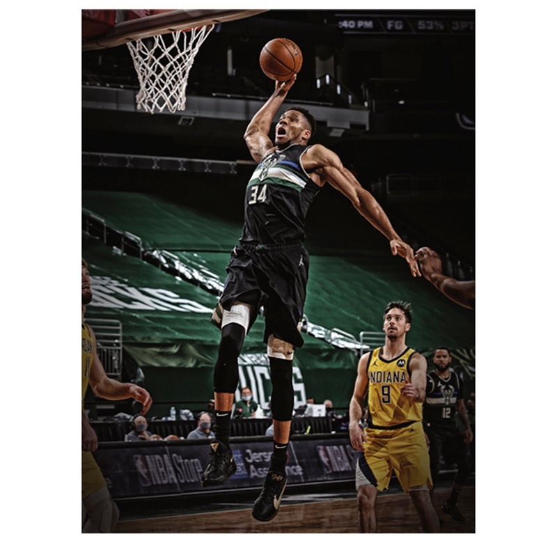 Giannis Antetokounmpo – Dunk Mural – Peel & Stick Poster – Official NBA – Milwaukee Bucks – Reusable Vinyl Wall Decal