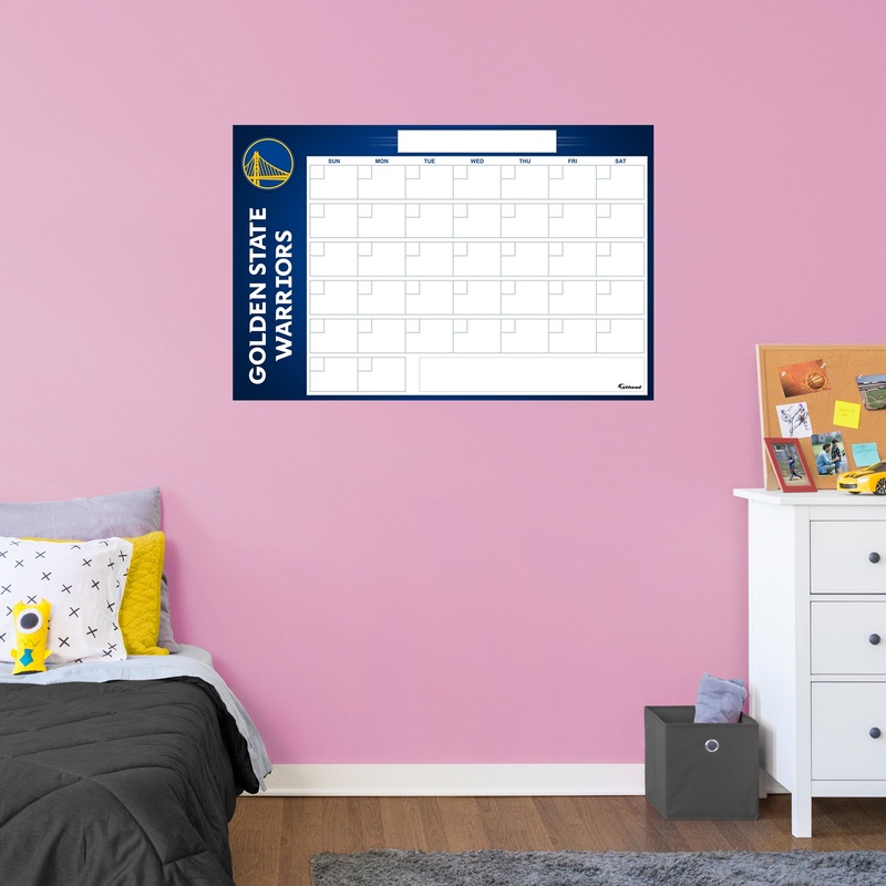 Golden State Warriors – Dry Erase Calendar – Official NBA – Reusable Vinyl Wall Decal