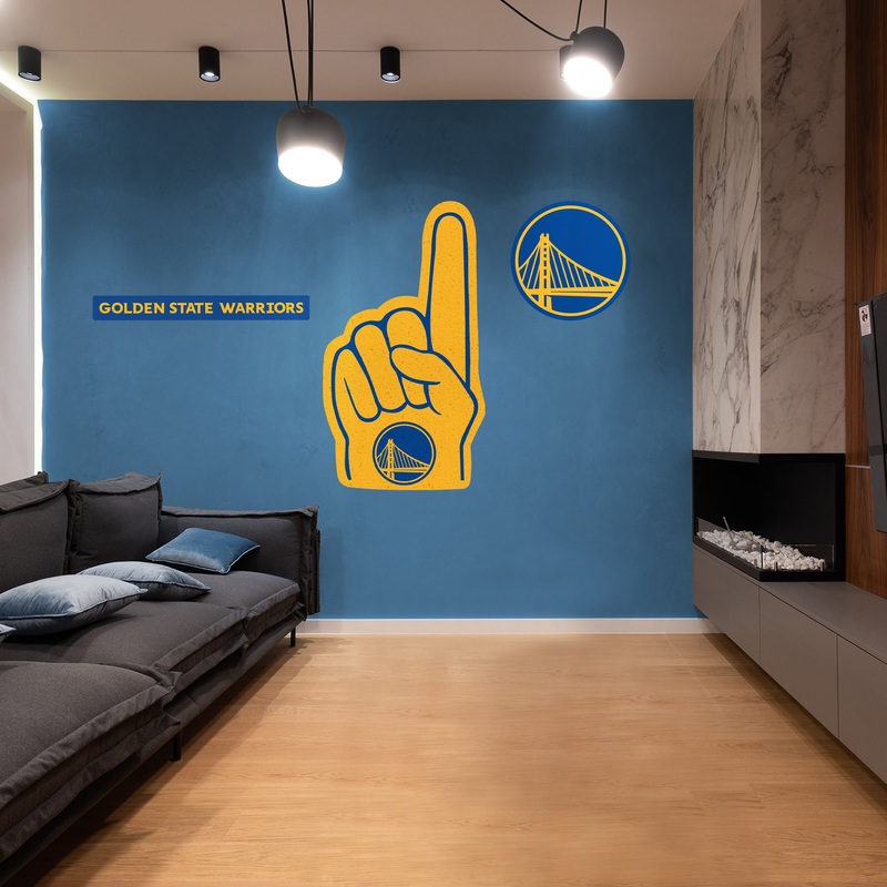 Golden State Warriors – RealBig Foam Finger Collection – Official NBA – Reusable Vinyl Wall Decals