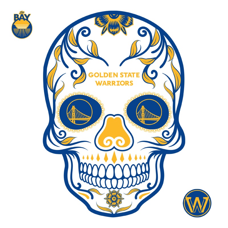 Golden State Warriors – RealBig Sugar Skull Collection – Official NBA – Reusable Vinyl Wall Decals