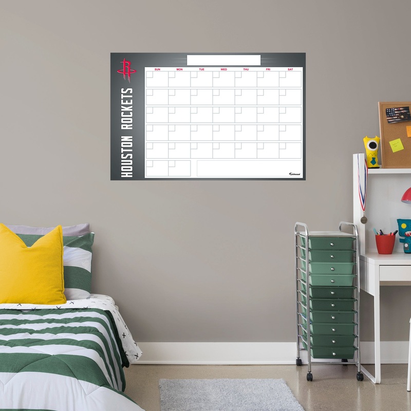 Houston Rockets – Dry Erase Calendar – Official NBA – Reusable Vinyl Wall Decal