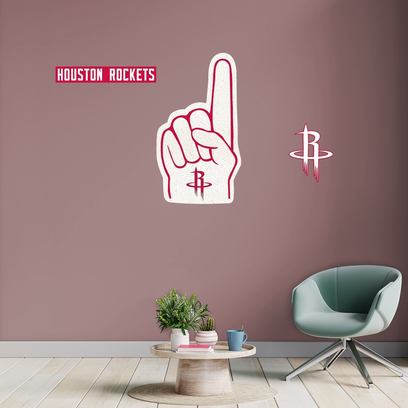 Houston Rockets – RealBig Foam Finger Collection – Official NBA – Reusable Vinyl Wall Decals