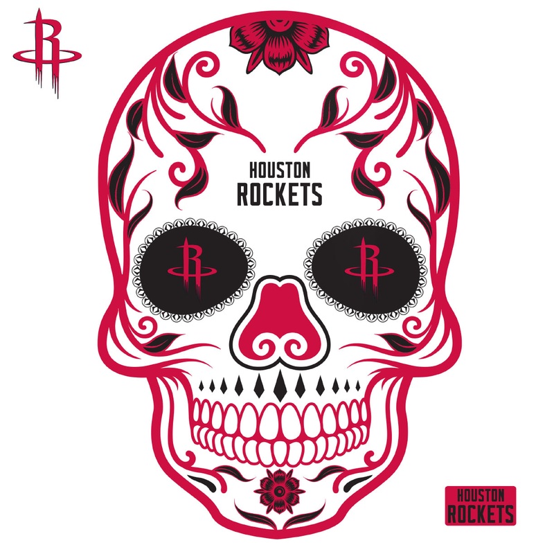 Houston Rockets – RealBig Sugar Skull Collection – Official NBA – Reusable Vinyl Wall Decals