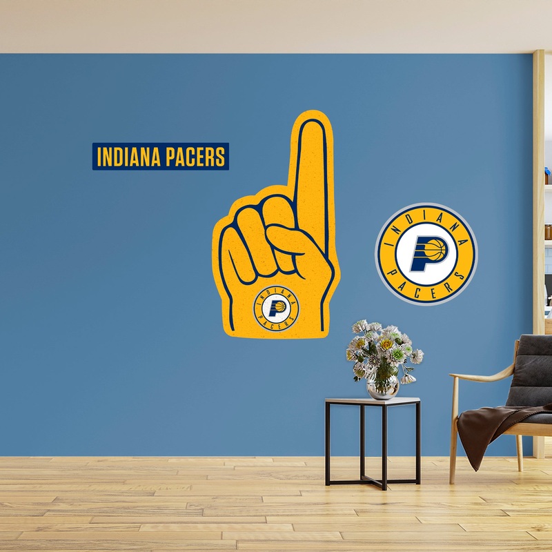 Indiana Pacers – RealBig Foam Finger Collection – Official NBA – Reusable Vinyl Wall Decals