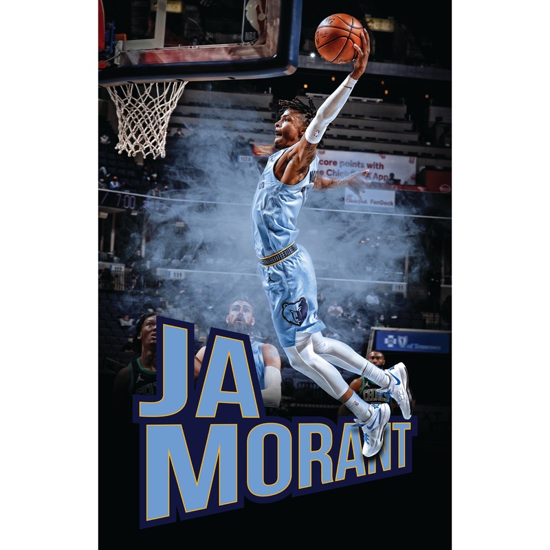 Ja Morant – Artistic – Peel & Stick Poster – Official NBA – Memphis Grizzlies – Reusable Vinyl Wall Decal