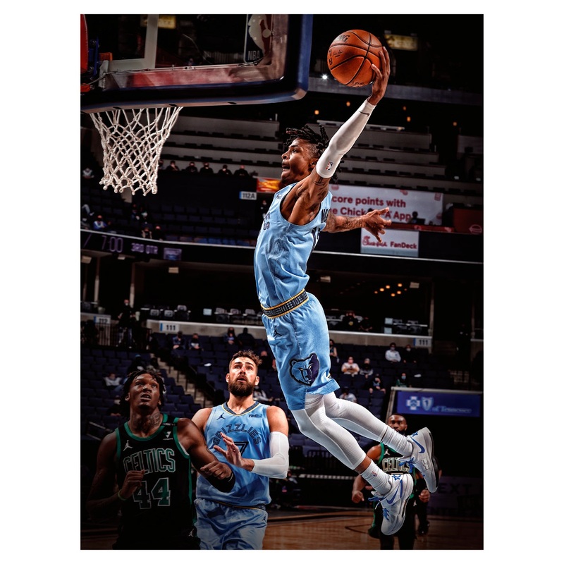 Ja Morant – Dunk Mural – Peel & Stick Poster – Official NBA – Memphis Grizzlies – Reusable Vinyl Wall Decal