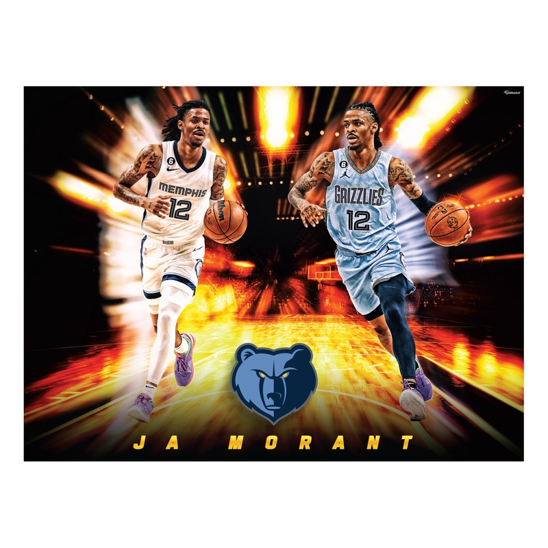 Ja Morant – Icon Series – Peel & Stick Poster – Official NBA – Memphis Grizzlies – Reusable Vinyl Wall Decal
