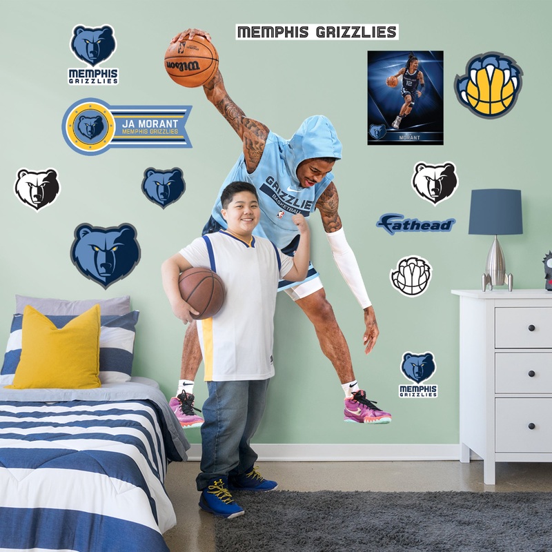 Ja Morant – RealBig Warmups Collection – Official NBA – Memphis Grizzlies – Reusable Vinyl Wall Decals
