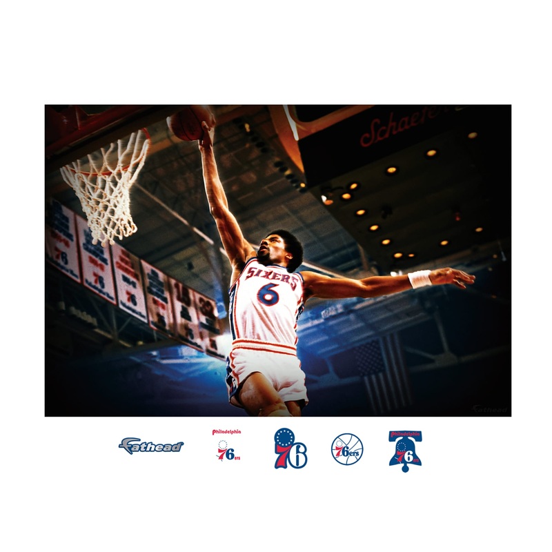 Julius Erving – Peel & Stick Poster – Official NBA – Reusable Vinyl Wall Decal