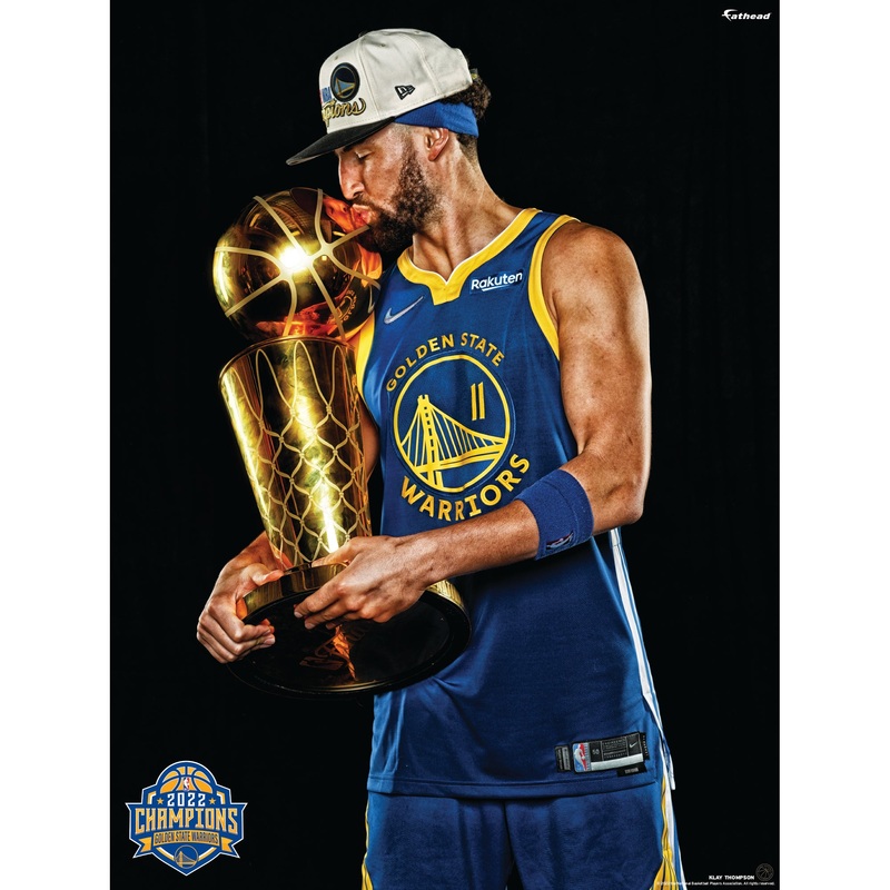 Klay Thompson – 2022 Champion Trophy – Peel & Stick Poster – Official NBA – Golden State Warriors – Reusable Vinyl Wall Decal