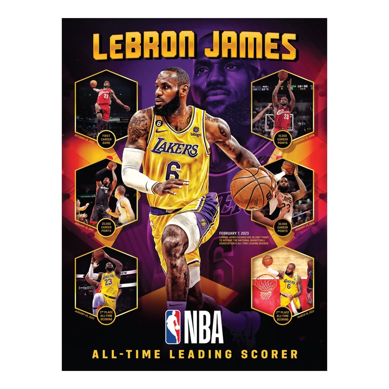 LeBron James – All-Time Scoring Leader – Peel & Stick Poster – Official NBA – Los Angeles Lakers – Reusable Vinyl Wall Decal