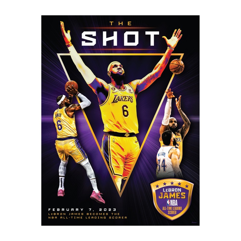 LeBron James – All-Time Scoring Leader Shot – Peel & Stick Poster – Official NBA – Los Angeles Lakers – Reusable Vinyl Wall Decal