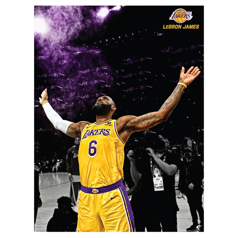 LeBron James – Chalk Series – Peel & Stick Poster – Official NBA – Los Angeles Lakers – Reusable Vinyl Wall Decal