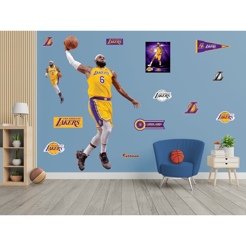 LeBron James Dunk – RealBig Collection – Official NBA – Los Angeles Lakers – Reusable Vinyl Wall Decals #1