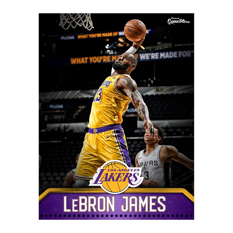 LeBron James – GameStars Series – Peel & Stick Poster – Official NBA – Los Angeles Lakers – Reusable Vinyl Wall Decal