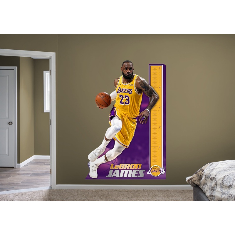 LeBron James – Growth Chart – Official NBA – Los Angeles Lakers – Reusable Vinyl Wall Decal