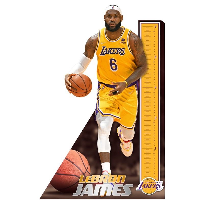 LeBron James No.6 – Growth Chart – Official NBA – Los Angeles Lakers – Reusable Vinyl Wall Decal