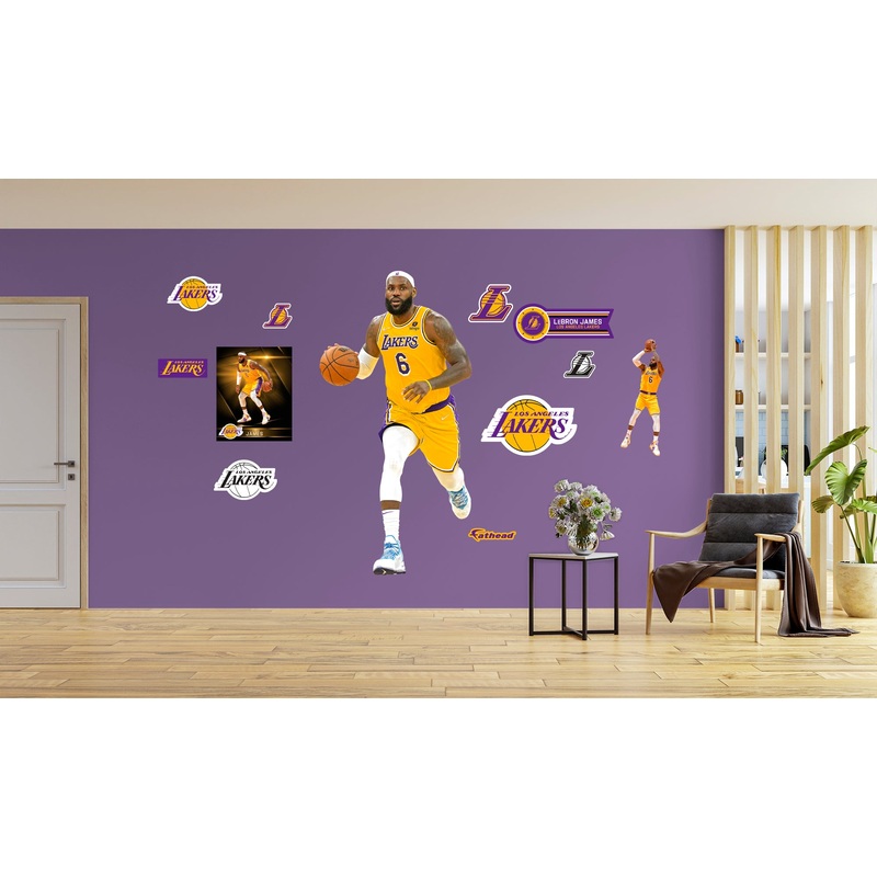 LeBron James No.6 – RealBig Collection – Official NBA – Los Angeles Lakers – Reusable Vinyl Wall Decals