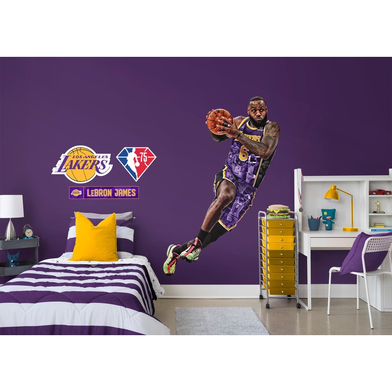 LeBron James – RealBig 75th Anniversary Limited Edition Collection – Official NBA – Los Angeles Lakers – Reusable Vinyl Wall Decals