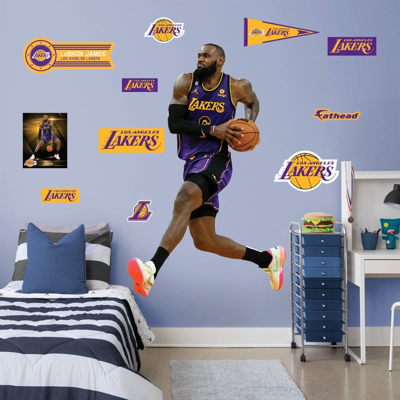 LeBron James – RealBig Collection – Official NBA – Los Angeles Lakers – Reusable Vinyl Wall Decals #2