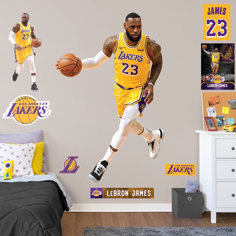 LeBron James – RealBig Fast Break Collection – Official NBA – Los Angeles Lakers – Reusable Vinyl Wall Decals