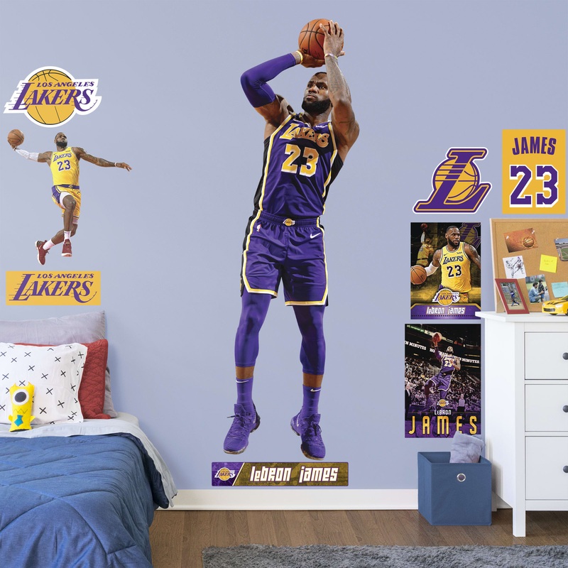LeBron James – RealBig Shooting Collection – Official NBA – Los Angeles Lakers – Reusable Vinyl Wall Decals