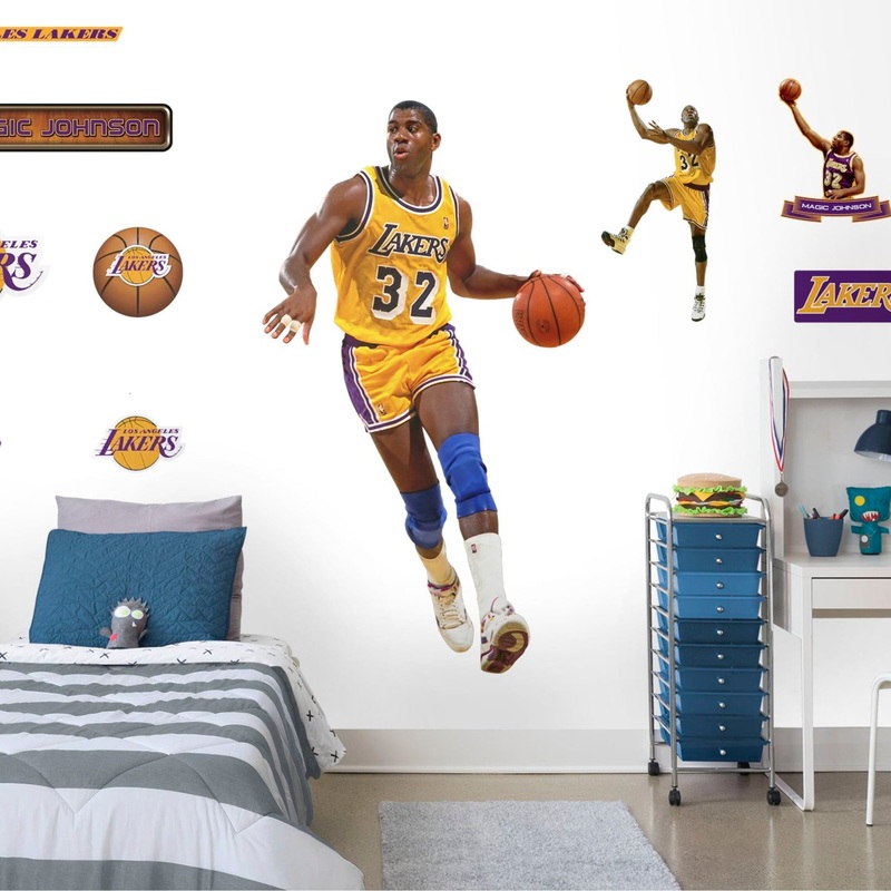 Magic Johnson – RealBig Collection – Official NBA – Los Angeles Lakers – Reusable Vinyl Wall Decals