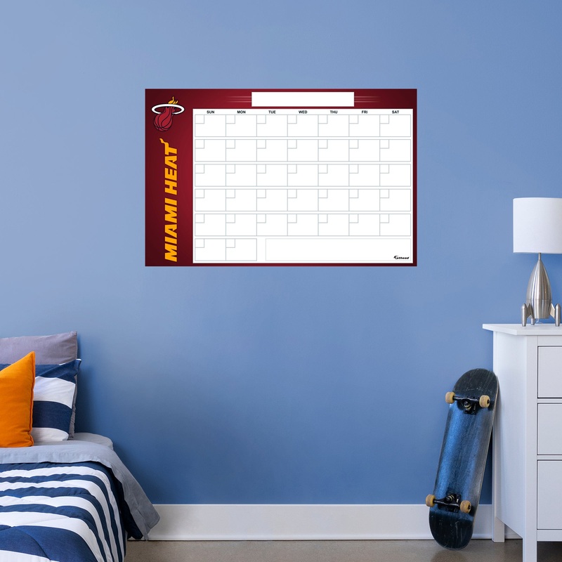 Miami Heat – Dry Erase Calendar – Official NBA – Reusable Vinyl Wall Decal