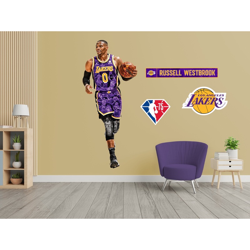 Russell Westbrook – RealBig 75th Anniversary Limited Edition Collection – Official NBA – Los Angeles Lakers – Reusable Vinyl Wall Decals