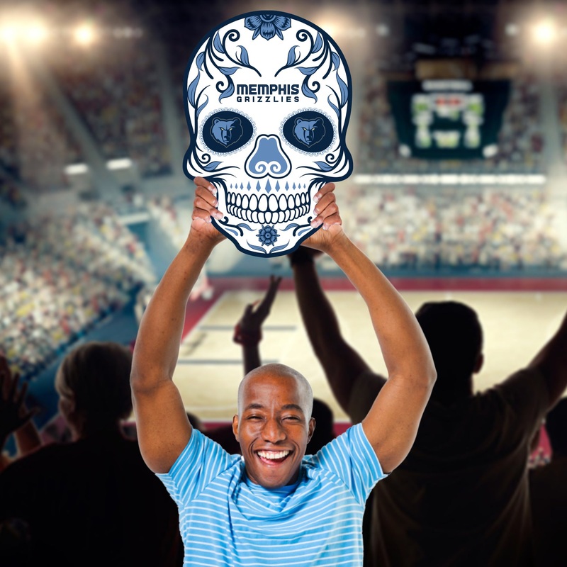 Skull Logo – Big Head – Official NBA – Memphis Grizzlies – Foam Core Cutout