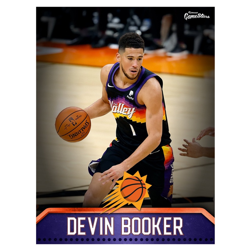 Devin Booker – GameStars Series – Peel & Stick Poster – Official NBA – Phoenix Suns – Reusable Vinyl Wall Decal