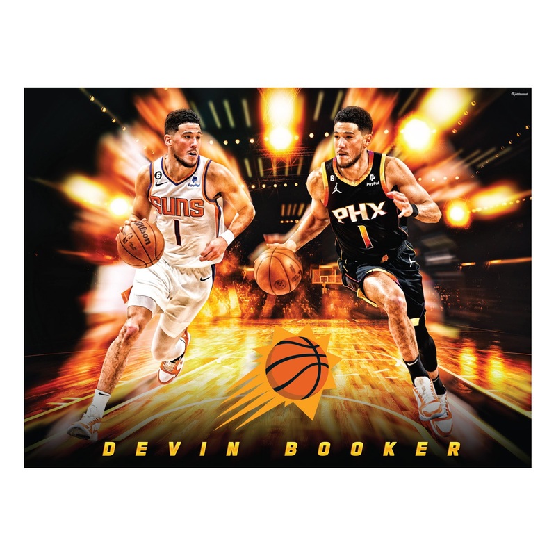 Devin Booker – Icon Series – Peel & Stick Poster – Official NBA – Phoenix Suns – Reusable Vinyl Wall Decal