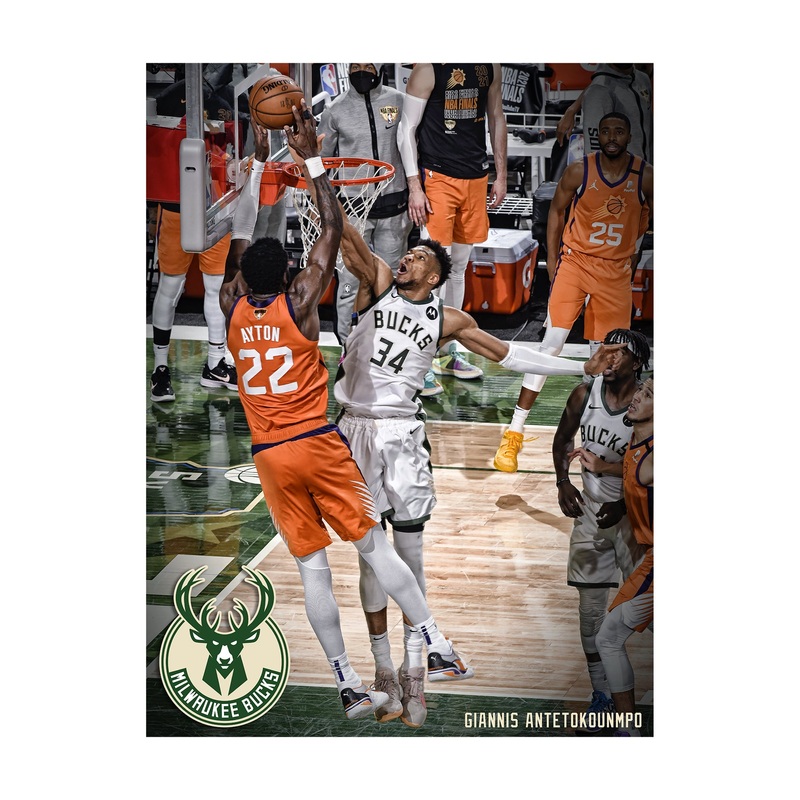 Giannis Antetokounmpo – 2021 Finals Block – Peel & Stick Poster – Official NBA – Milwaukee Bucks – Reusable Vinyl Wall Decal