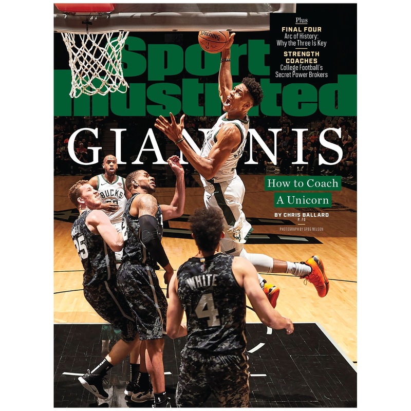 Giannis Antetokounmpo – April 2019 V130.7 Sports Illustrated Cover – Peel & Stick Poster – Official NBA – Milwaukee Bucks – Reusable Vinyl Wall Decal