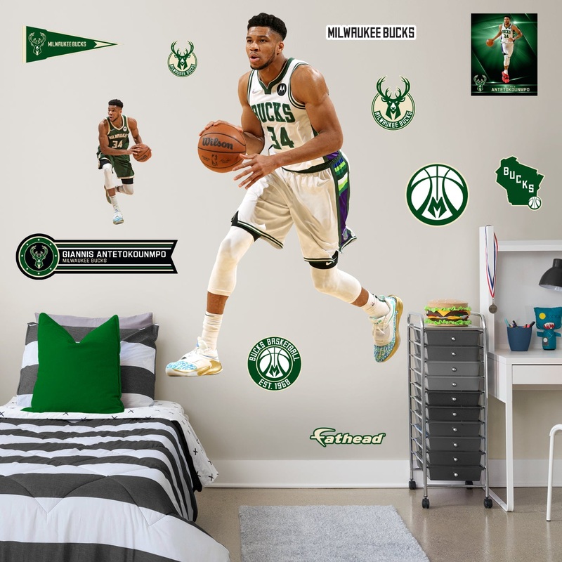 Giannis Antetokounmpo – RealBig City Jersey Collection – Official NBA – Milwaukee Bucks – Reusable Vinyl Wall Decals #2