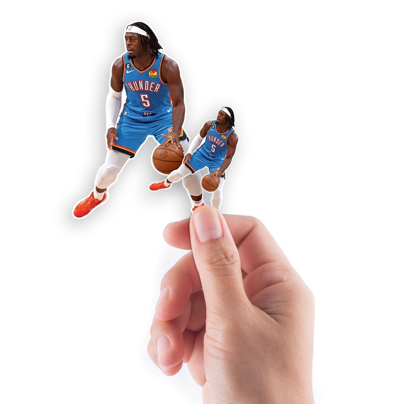 Luguentz Dort – 5 Minis (Mixed Sizes) – Official NBA – Oklahoma City Thunder – Reusable Vinyl Decals