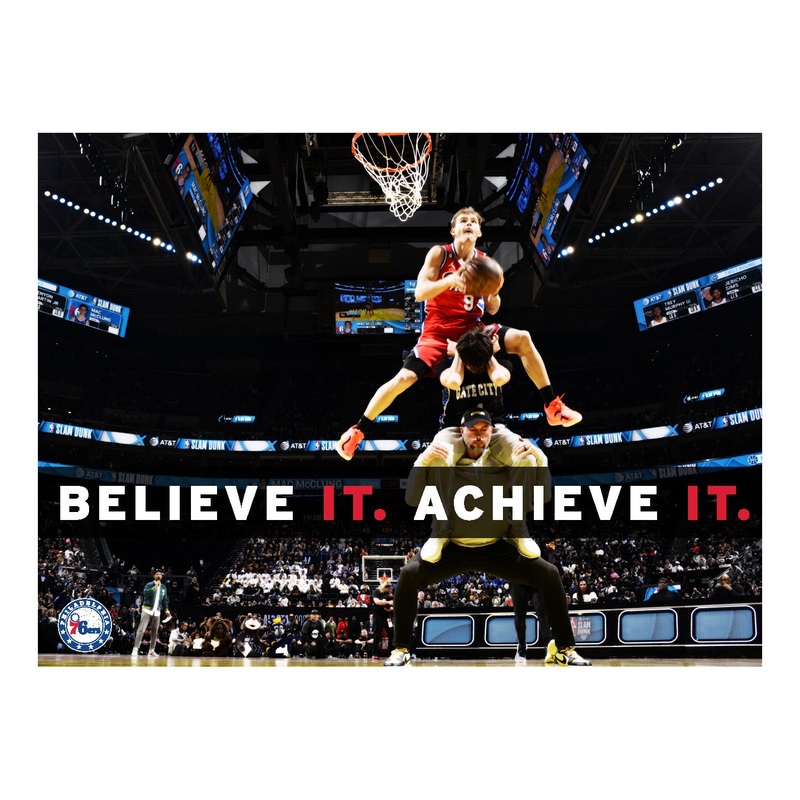 Mac McClung Dunk – Motivational – Peel & Stick Poster – Official NBA – Philadelphia 76ers – Reusable Vinyl Wall Decal