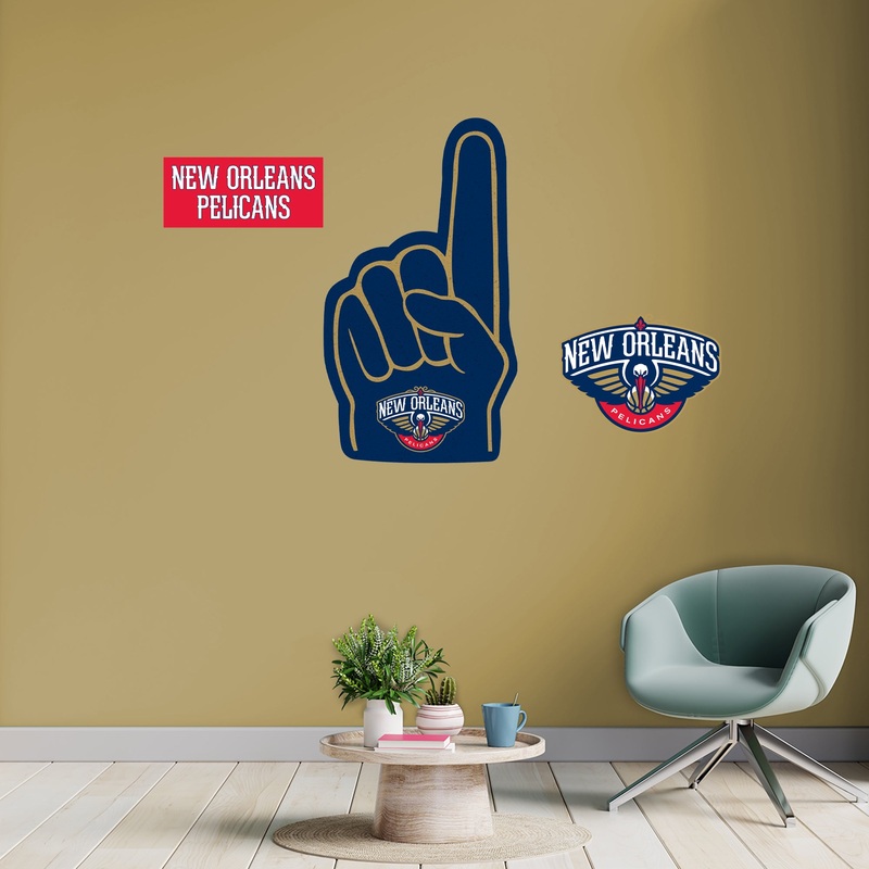 New Orleans Pelicans – RealBig Foam Finger Collection – Official NBA – Reusable Vinyl Wall Decals