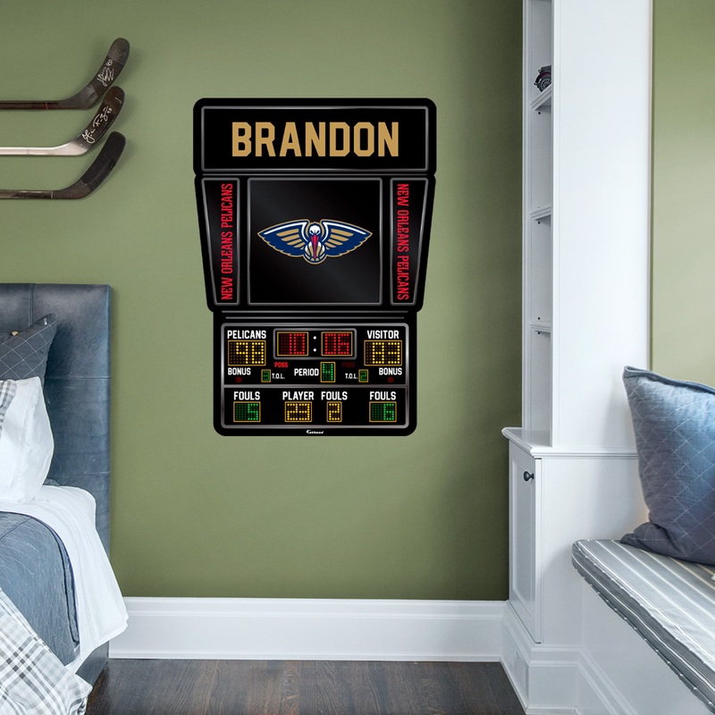 New Orleans Pelicans – Scoreboard Graphic – With Personalized Name – Official NBA – Vinyl Transfer Decal