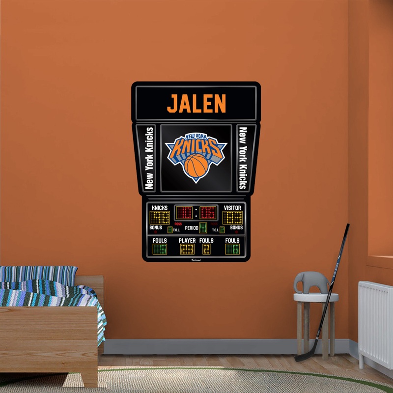 New York Knicks – Scoreboard Graphic – With Personalized Name – Official NBA – Vinyl Transfer Decal