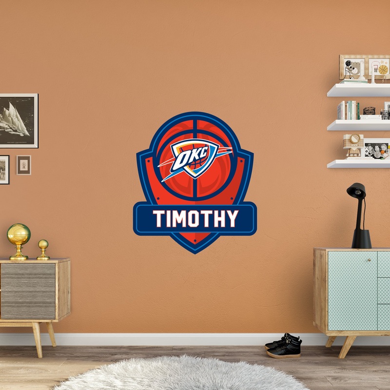 Oklahoma City Thunder – Badge – With Personalized Name – Official NBA – Vinyl Transfer Decal