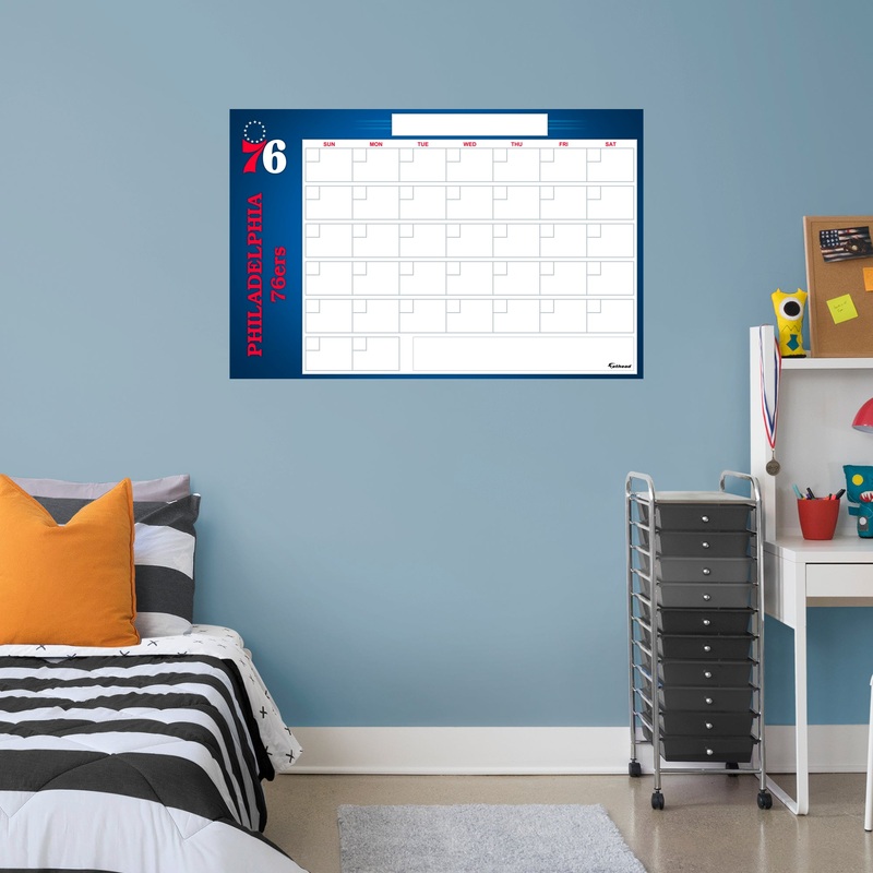 Philadelphia 76ers – Dry Erase Calendar – Official NBA – Reusable Vinyl Wall Decal