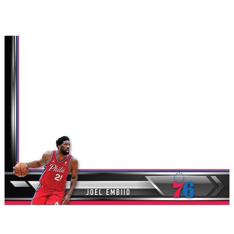 Philadelphia 76ers – Joel Embiid – Dry Erase Whiteboard – Official NBA – Reusable Vinyl Wall Decal