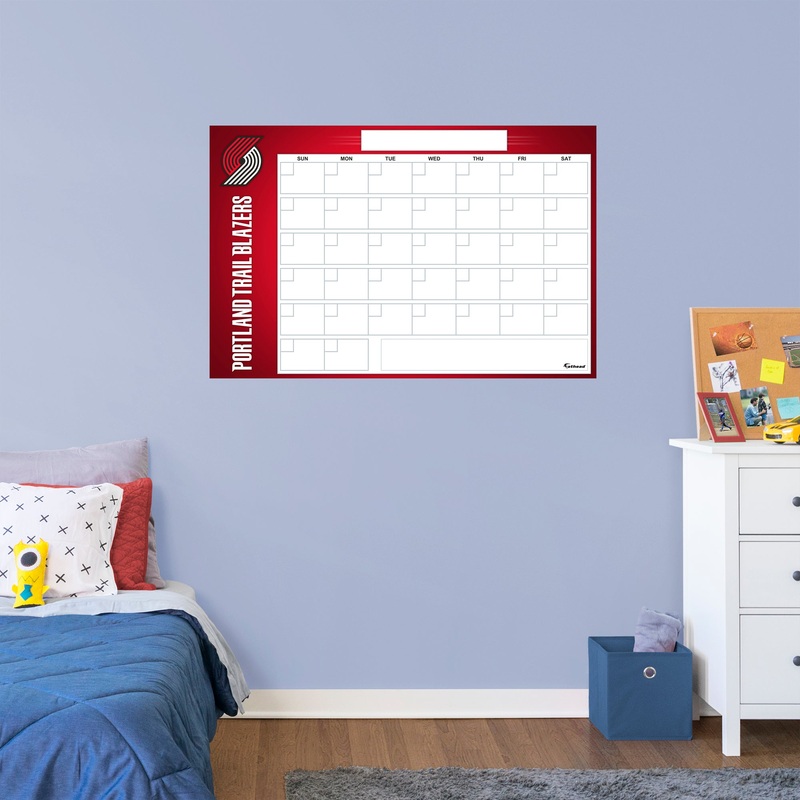 Portland Trail Blazers – Dry Erase Calendar – Official NBA – Reusable Vinyl Wall Decal