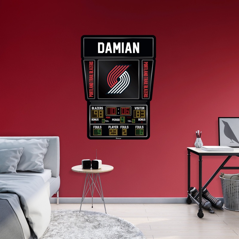 Portland Trail Blazers – Scoreboard Graphic – With Personalized Name – Official NBA – Vinyl Transfer Decal