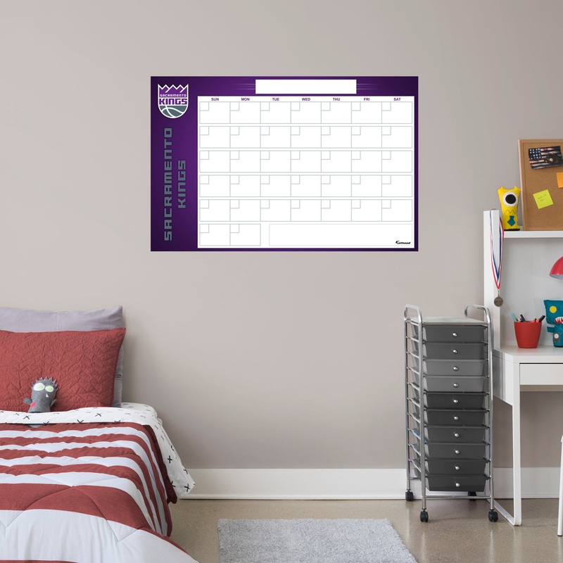 Sacramento Kings – Dry Erase Calendar – Official NBA – Reusable Vinyl Wall Decal