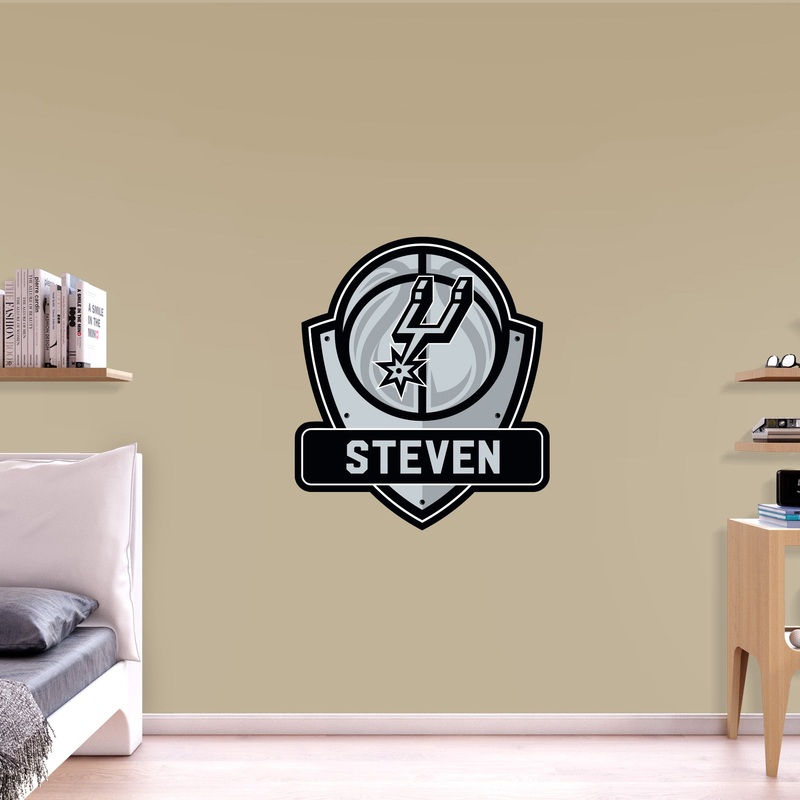 San Antonio Spurs – Badge – With Personalized Name – Official NBA – Vinyl Transfer Decal