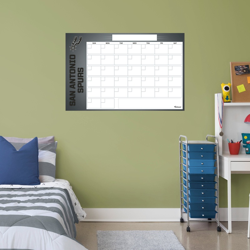 San Antonio Spurs – Dry Erase Calendar – Official NBA – Reusable Vinyl Wall Decal