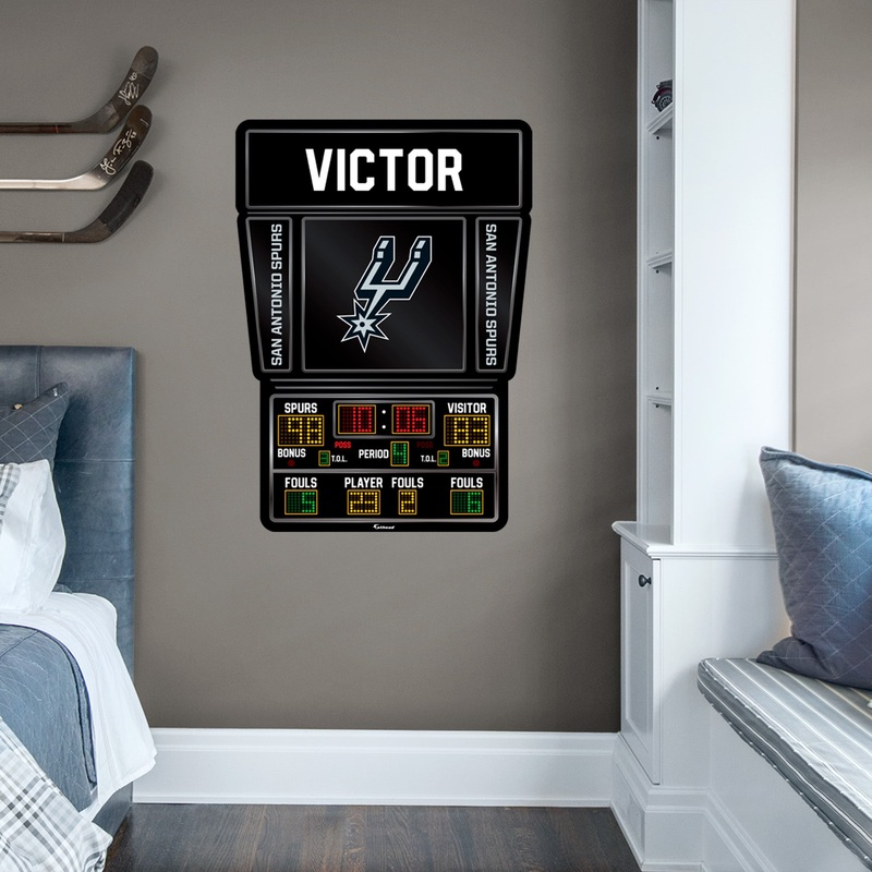 San Antonio Spurs – Scoreboard Graphic – With Personalized Name – Official NBA – Vinyl Transfer Decal